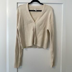 Aerie Wide Rib Cropped Cardigan